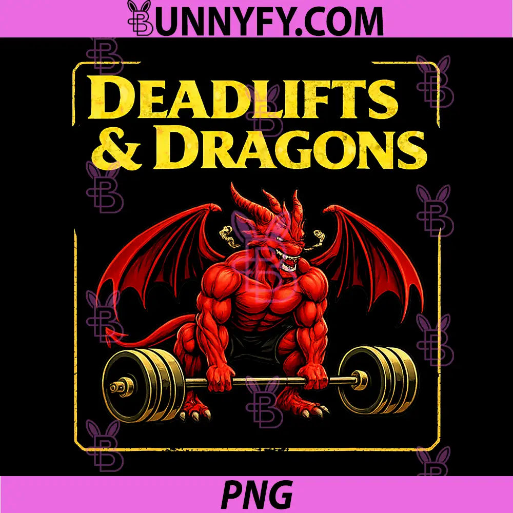 Deadlifts and Dragons Gym PNG, Nerd Deadlifts Dragons RPG Workout PNG