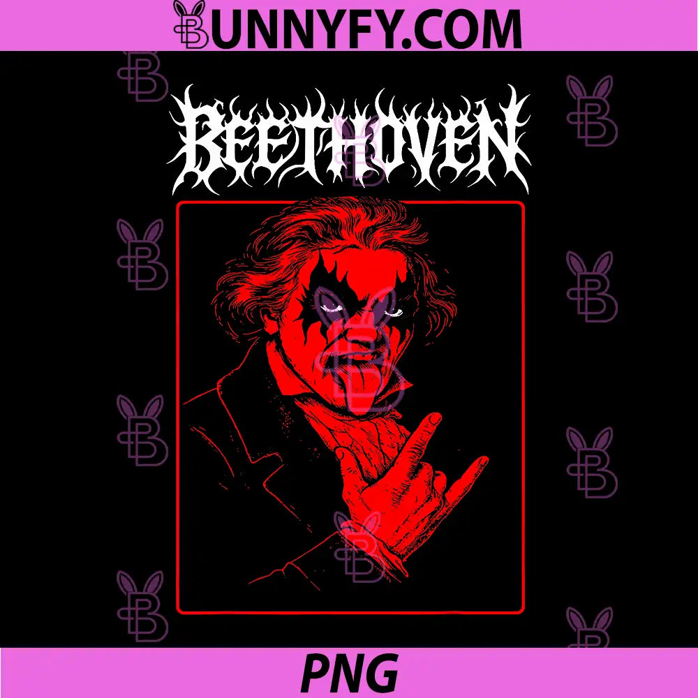 Death Metal Beethoven Corpse Paint PNG, Classical Music Composer PNG