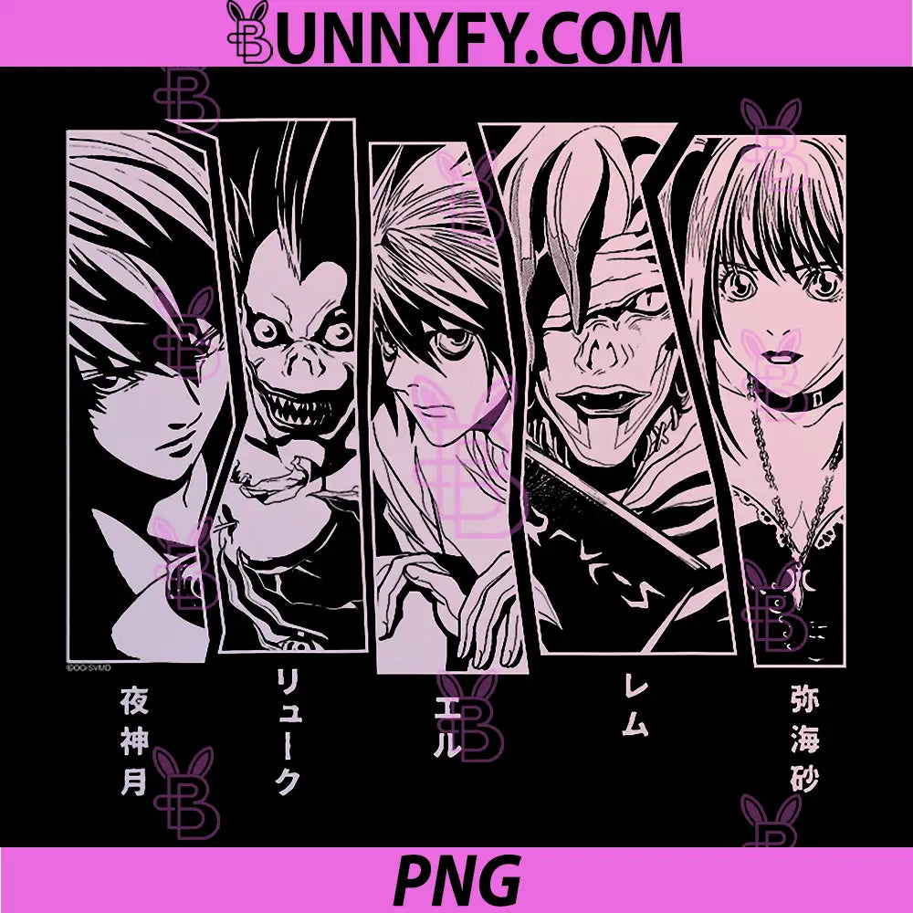 Death Note 5 PNG, Panel Faces PNG