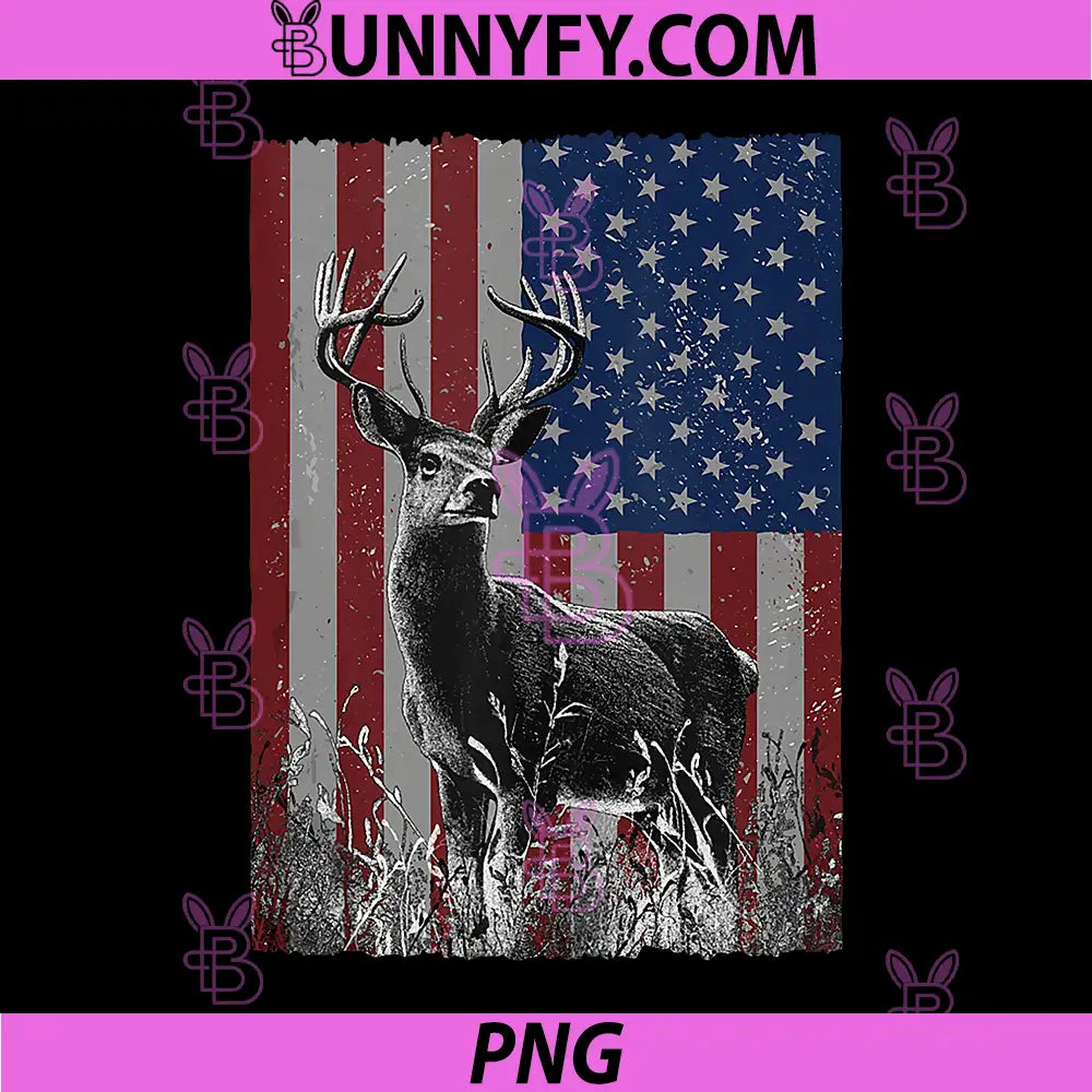 Deer Forest Nature Animals PNG, USA Flag Graphic PNG
