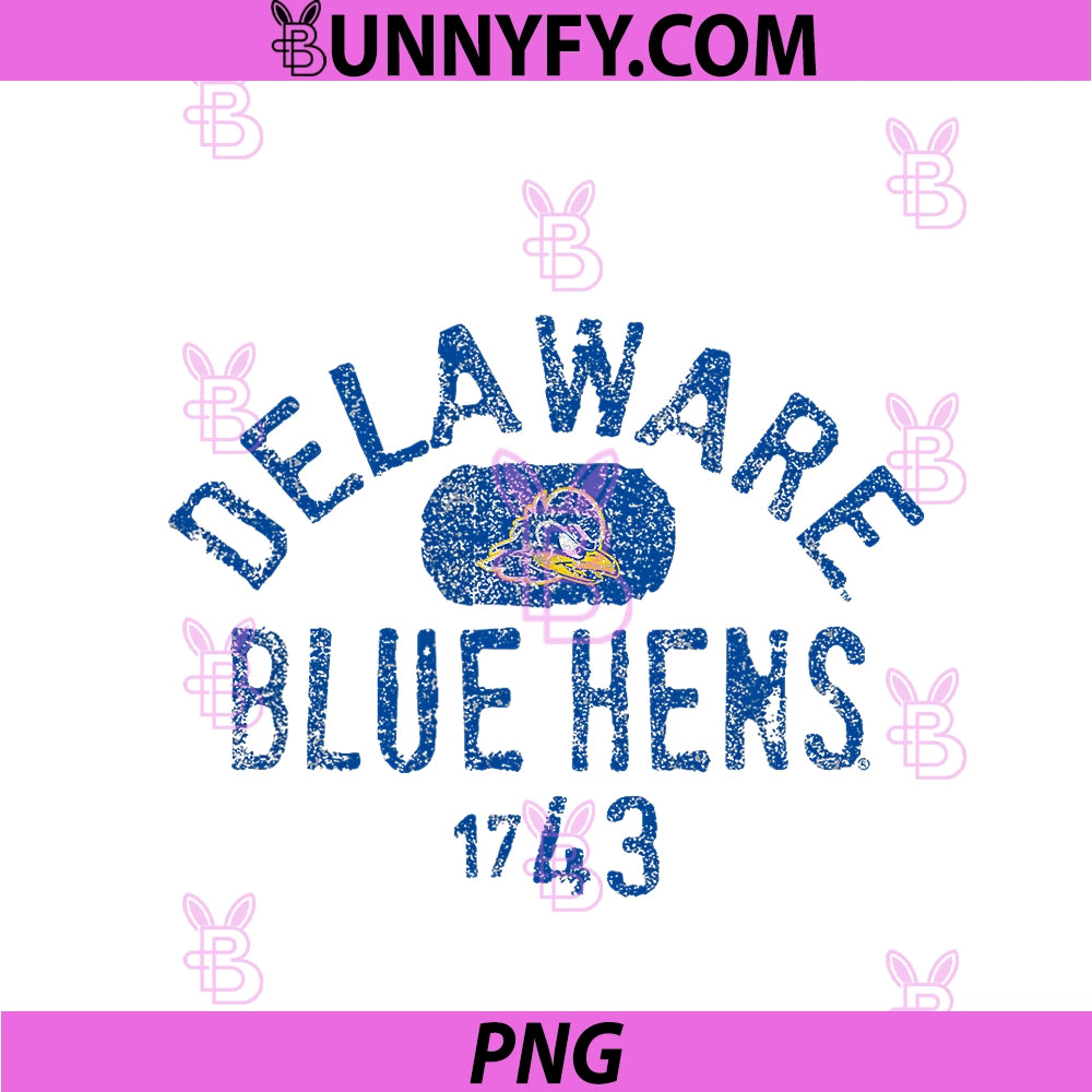 Delaware Fightin' Blue Hens 1743 PNG, Vintage Logo PNG