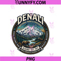 Denali National Park Alaska PNG, Mountain Wildlife Vintage Badge PNG