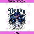 Denim And Diamonds PNG, Western Cowgirl Glam Style PNG