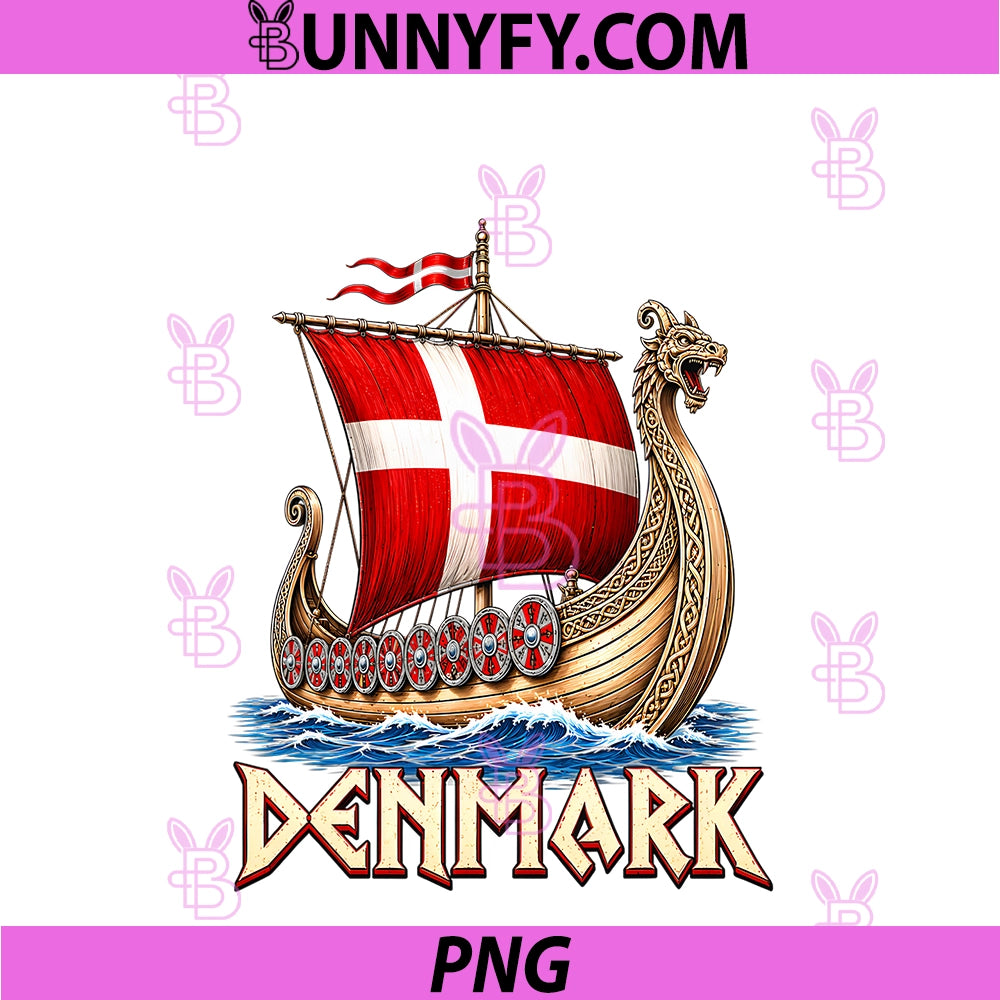 Denmark Viking PNG, Longship Danish Pride Nordic Heritage Design PNG