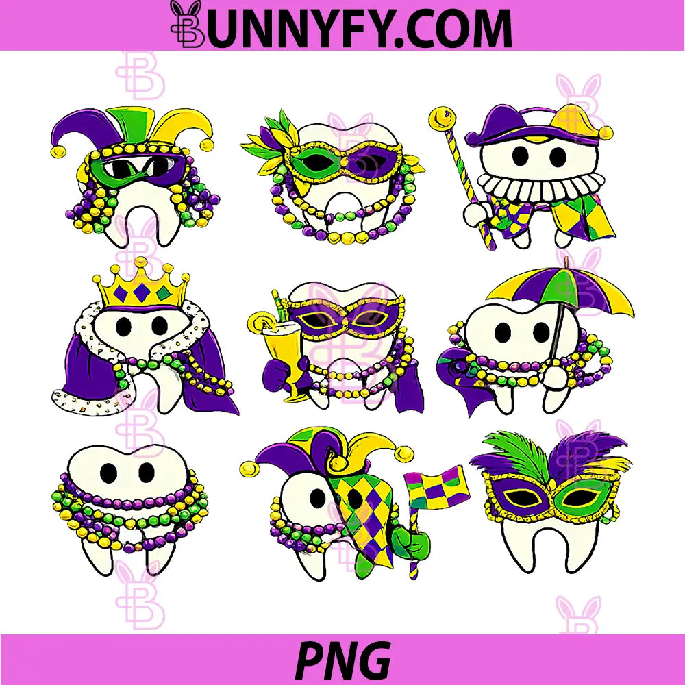 Dental Hygienist Mardi Gras PNG, Tooth New Orleans Dentist Squad PNG