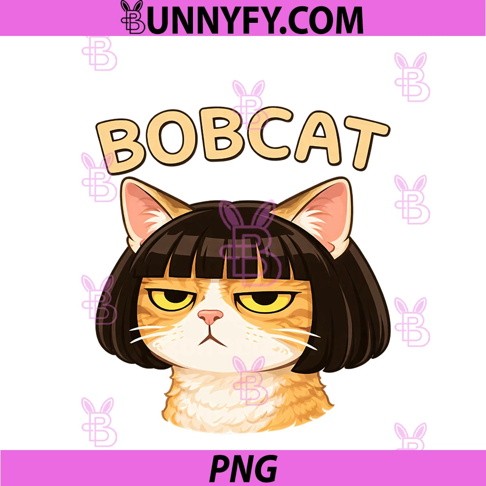 Devon Rex Cat Head PNG, Funny Bobcat Lover Hairstyle Novelty PNG
