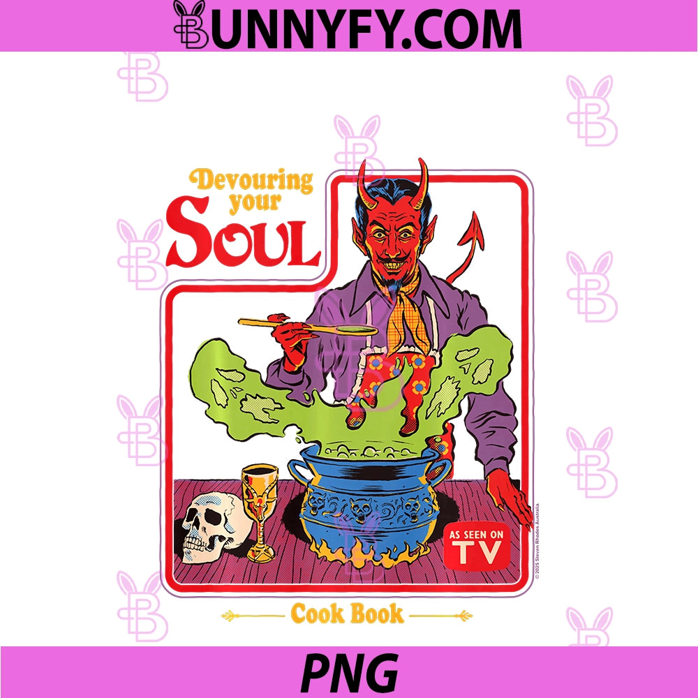 Devouring Your Soul Satan Retro Vintage PNG, Funny Adult Humor PNG