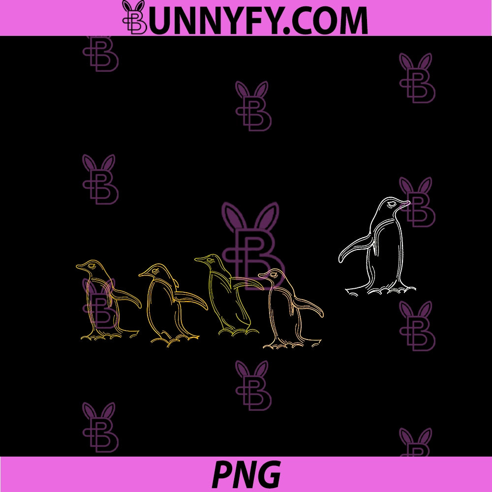 Different Penguin Line Art PNG, Minimal Animal Illustration PNG