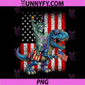 Dino Statue of Liberty 4th of July PNG, American Flag PNG