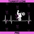 Dirt Bike Heartbeat PNG, Funny EKG Motocross Race Riders PNG