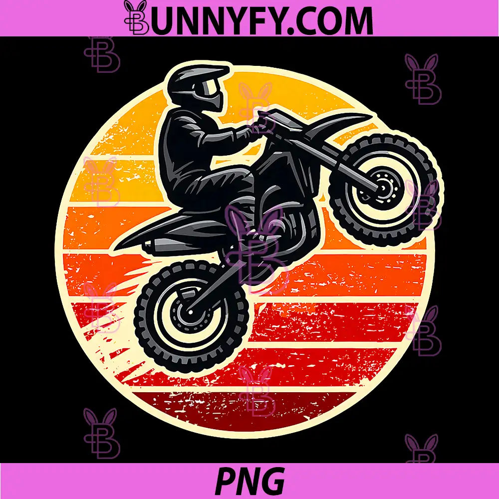Dirt Bike Sunset PNG, Motocross Funny PNG