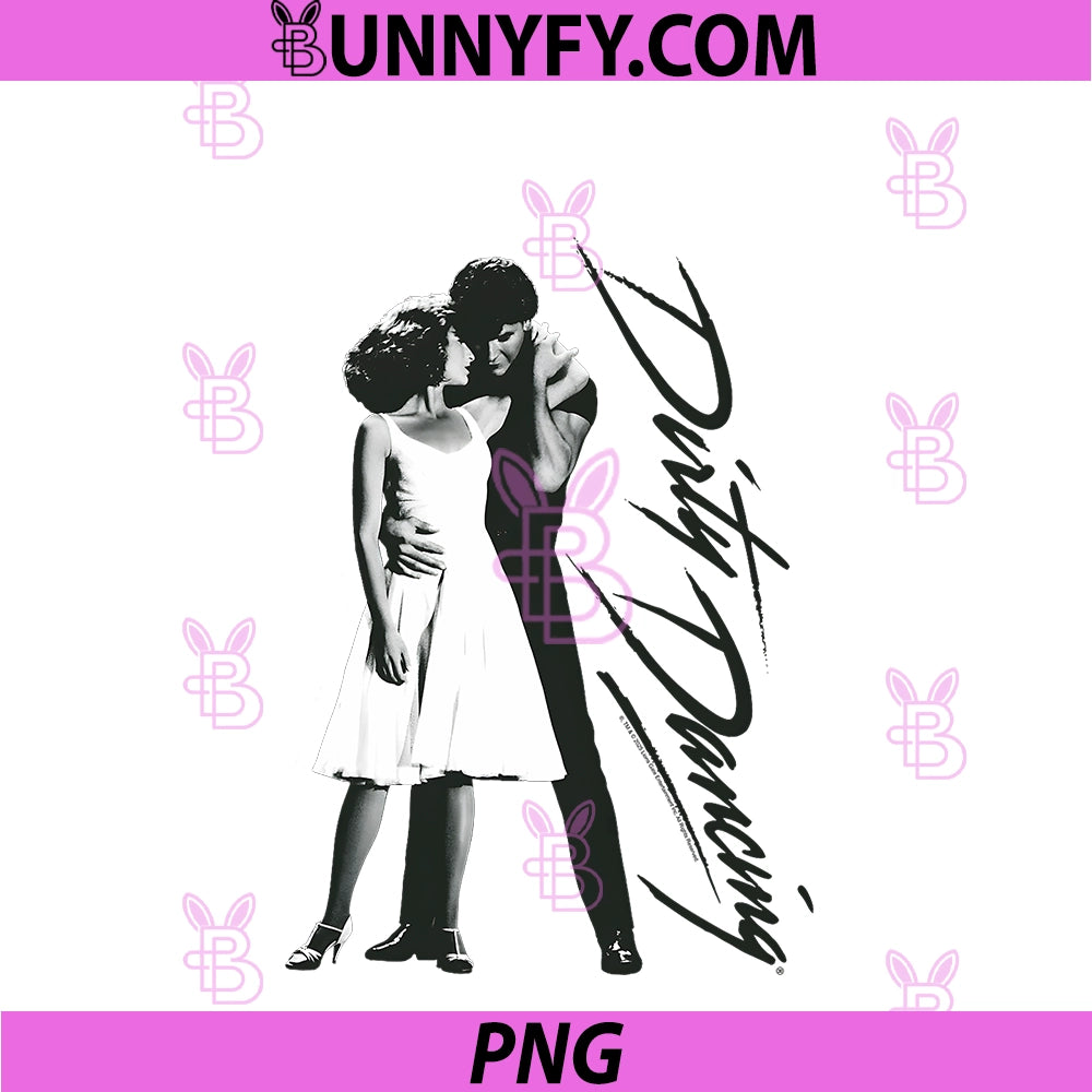 Dirty Dancing Black And White Photo And Logo PNG, Vintage Movie PNG