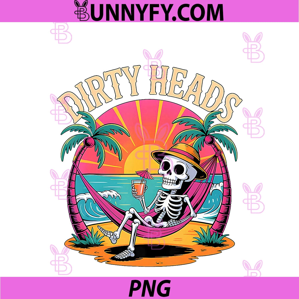 Dirty Heads Skeleton PNG, Summer Vacation Beach PNG