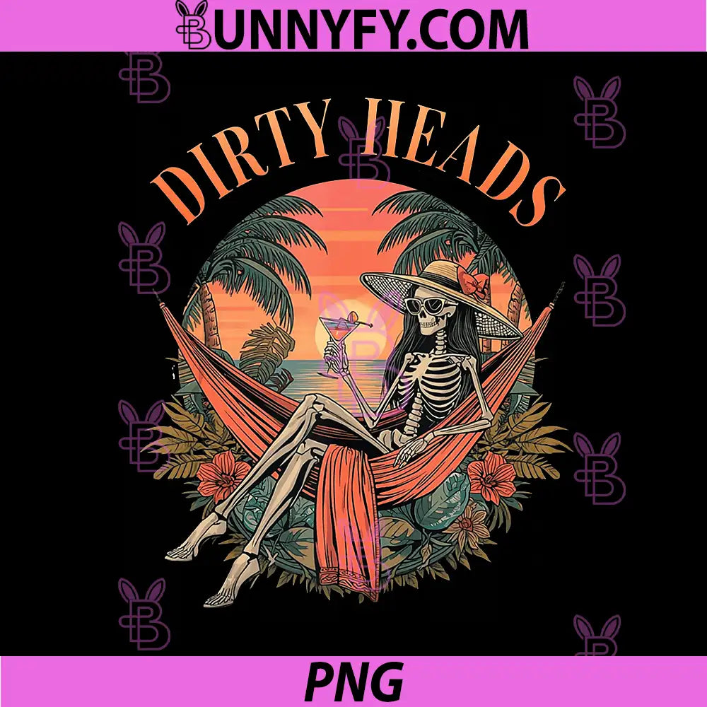 Dirty Heads Skeleton PNG, Beach Summer Vacation PNG