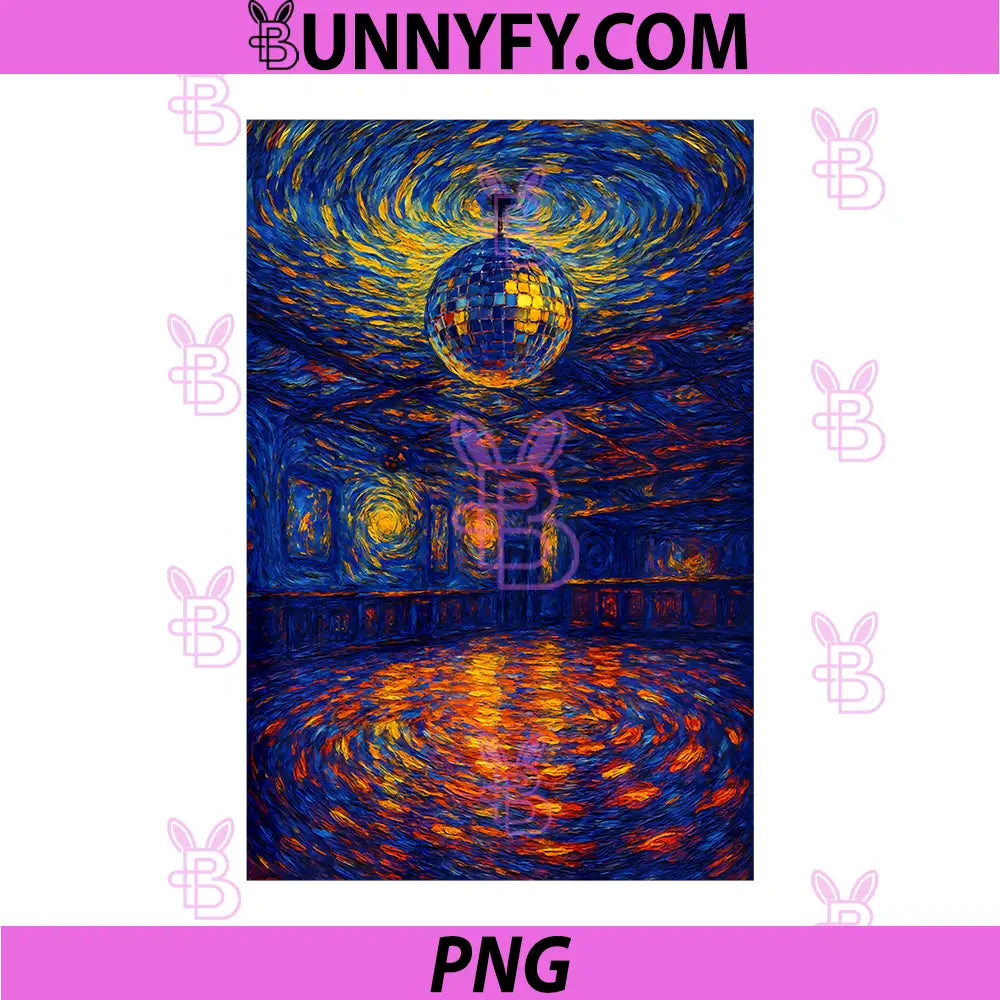 Disco Ball Van Gogh Art Student PNG, Painting Lovers Art Teacher Performance PNG