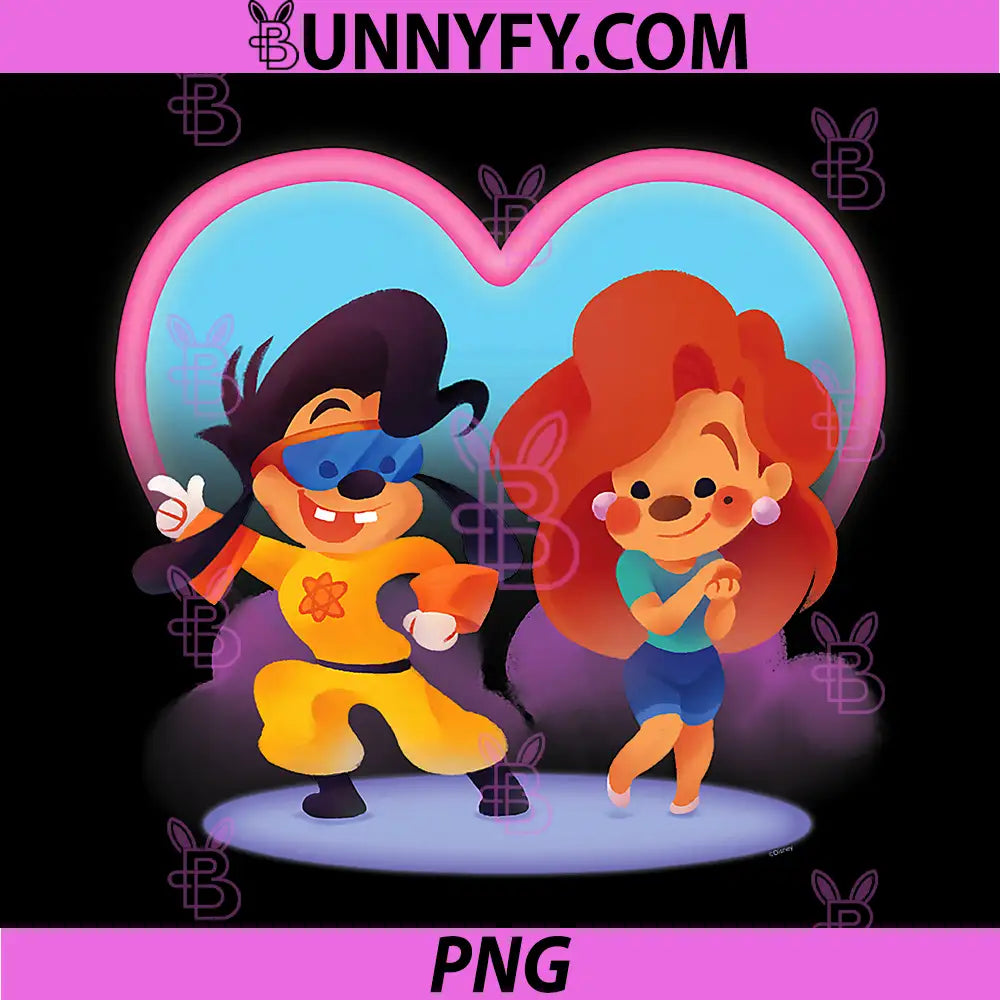 Disney A Goofy Movie Cute PNG, Valentine’s Day Max & Roxanne PNG