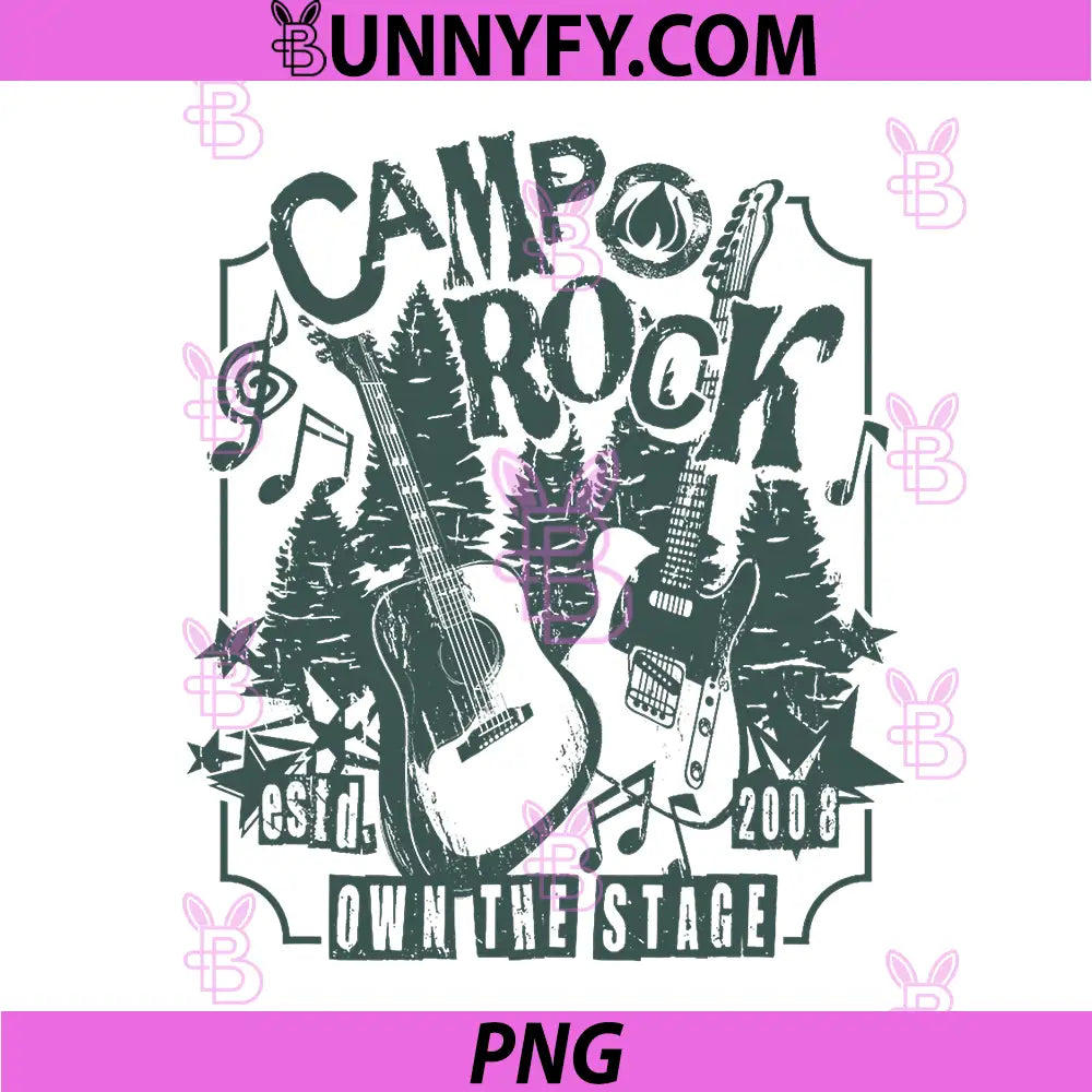 Disney Camp Rock Estd. 2008 PNG, Own The Stage Distressed Poster PNG