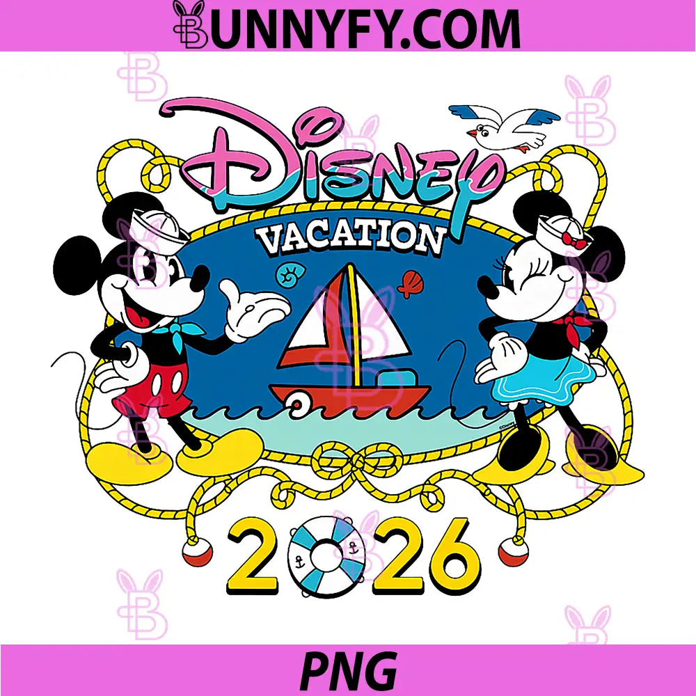 Disney Cruise Mickey & Minnie PNG, Group Vacation 2026 Matching PNG