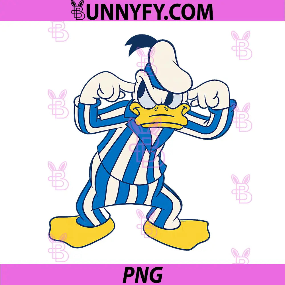 Disney Donald Duck PNG, Striped Slumber Party PJs Pose PNG