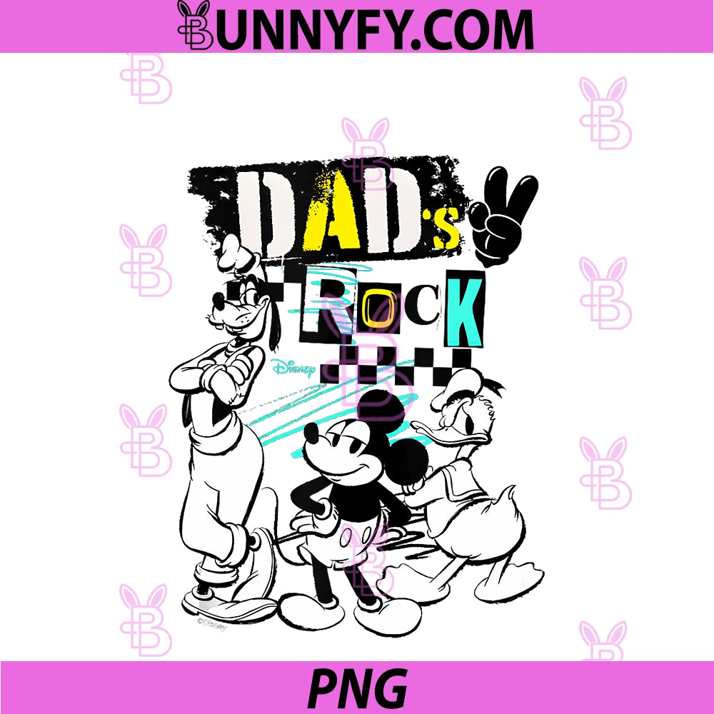 Disney Mickey And Friends Dad's Rock PNG, Father's Day PNG