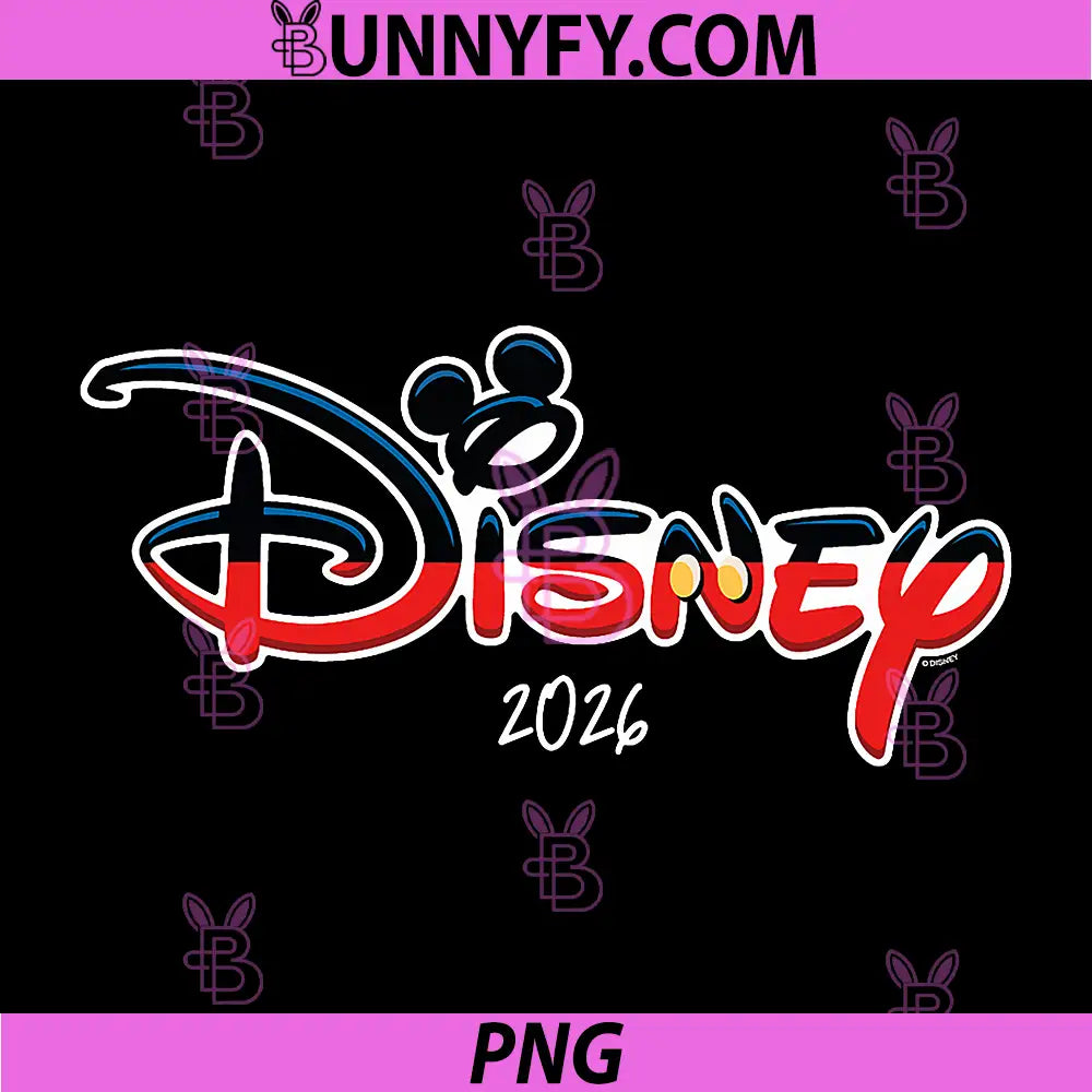 Disney Mickey Mouse Script Logo PNG, 2026 Vacation Trip Matching PNG