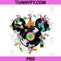 Disney Mickey Mouse & Friends Music Dance Party PNG, Retro Record PNG