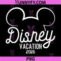 Disney Mickey And Friends PNG, Disney Matching Vacation 2026 PNG