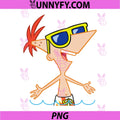 Disney Phineas and Ferb PNG, Summer Vacation Swim Time Phineas PNG