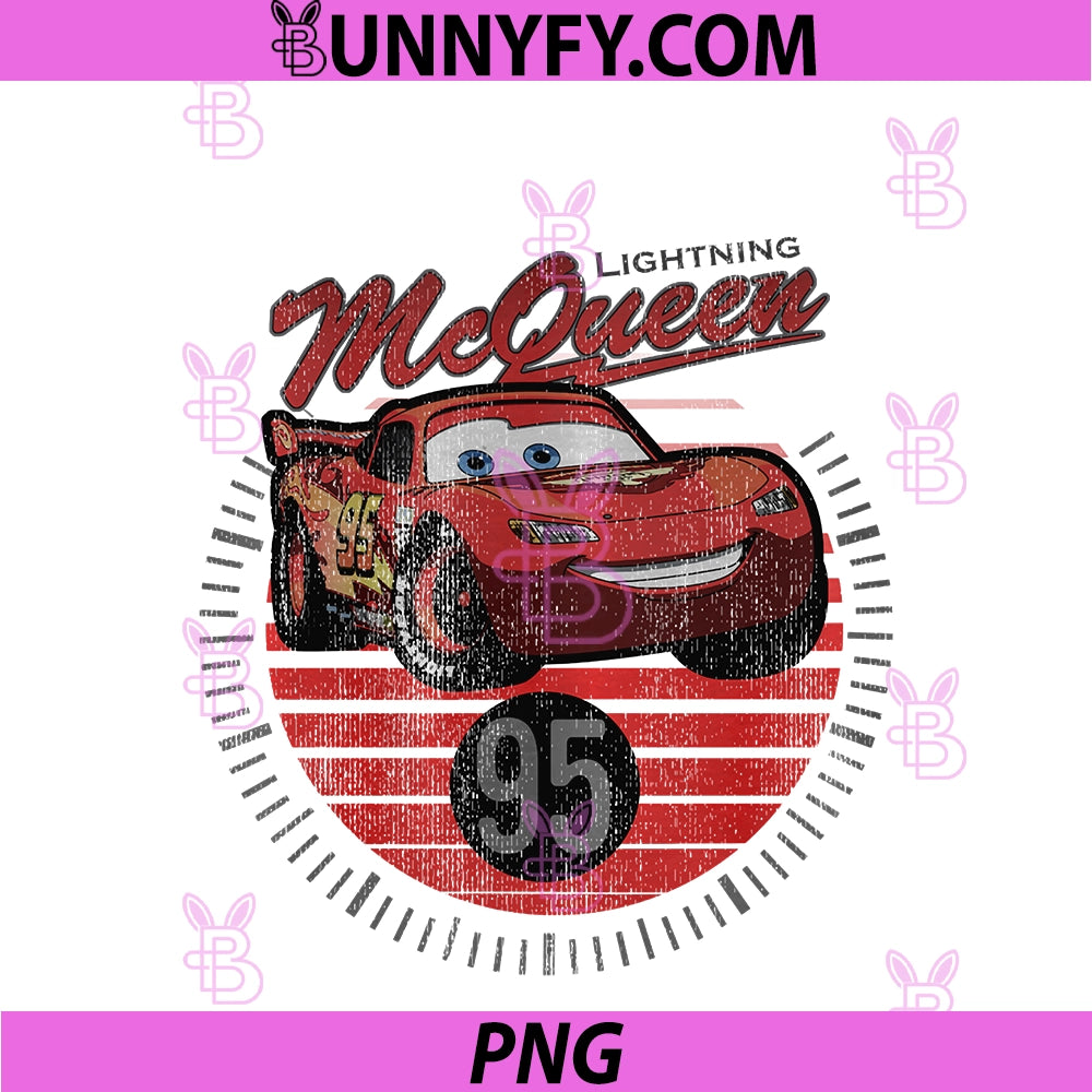 Disney Pixar Cars Lightning McQueen 95 PNG, Distressed Logo PNG