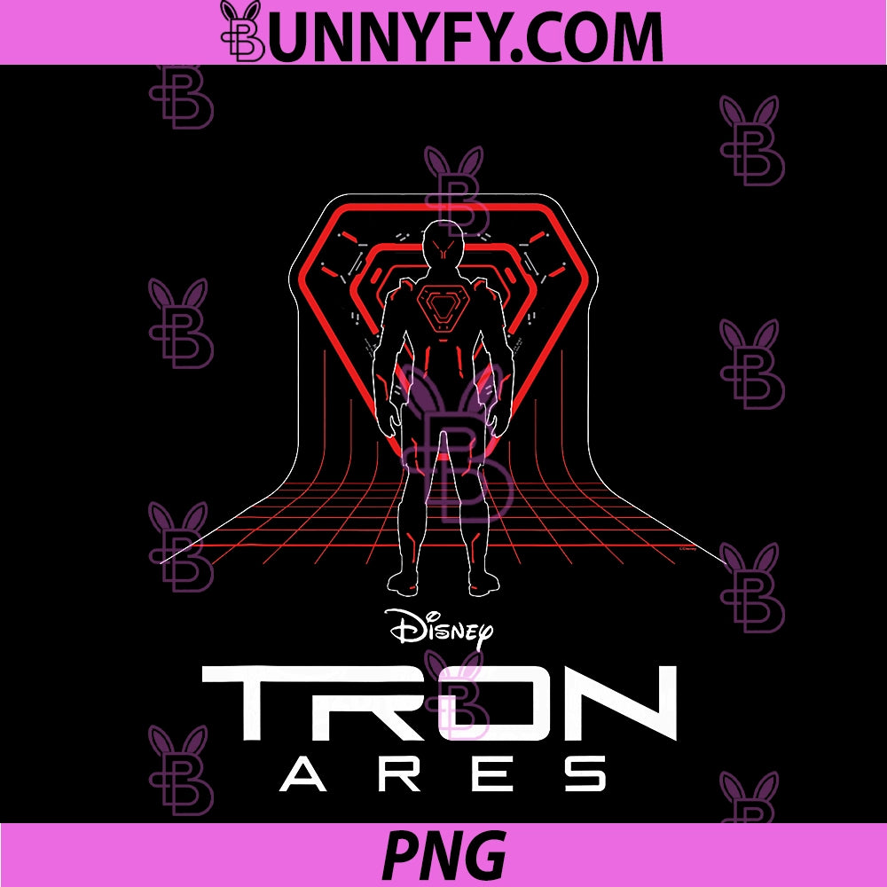 Disney TRON Ares PNG, Digital Grid And Logo Official Movie PNG