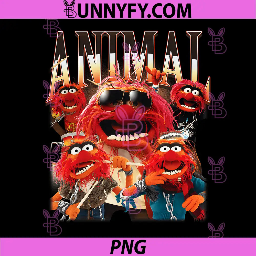 Disney The Muppets Animal PNG, Montage and Gradient Lettering PNG
