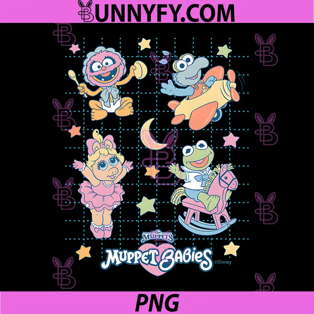 Disney The Muppets Babies PNG, Animal Gonzo Piggy Kermit Kawaii PNG