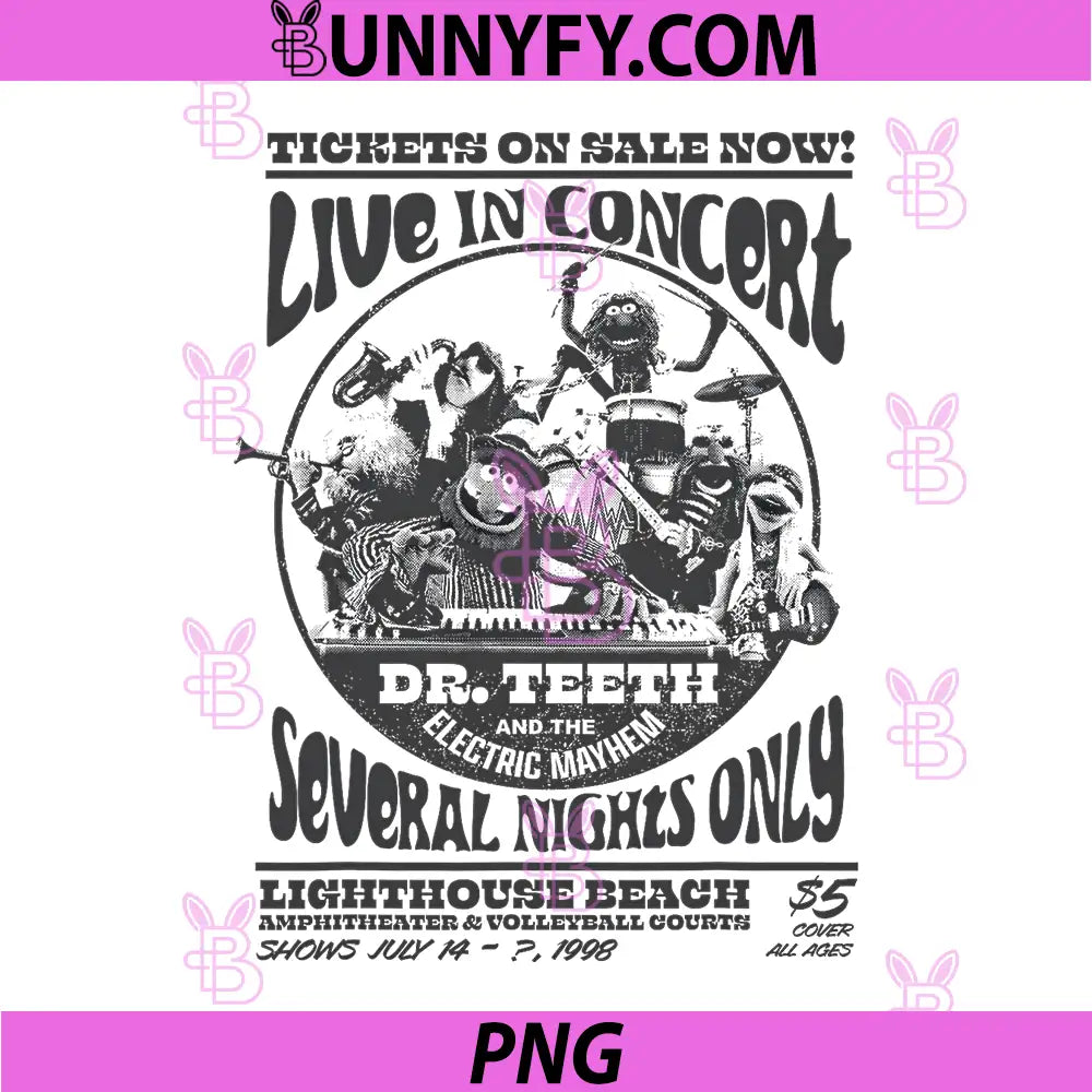 Disney The Muppets PNG, Live Dr Teeth and The Electric Mayhem PNG