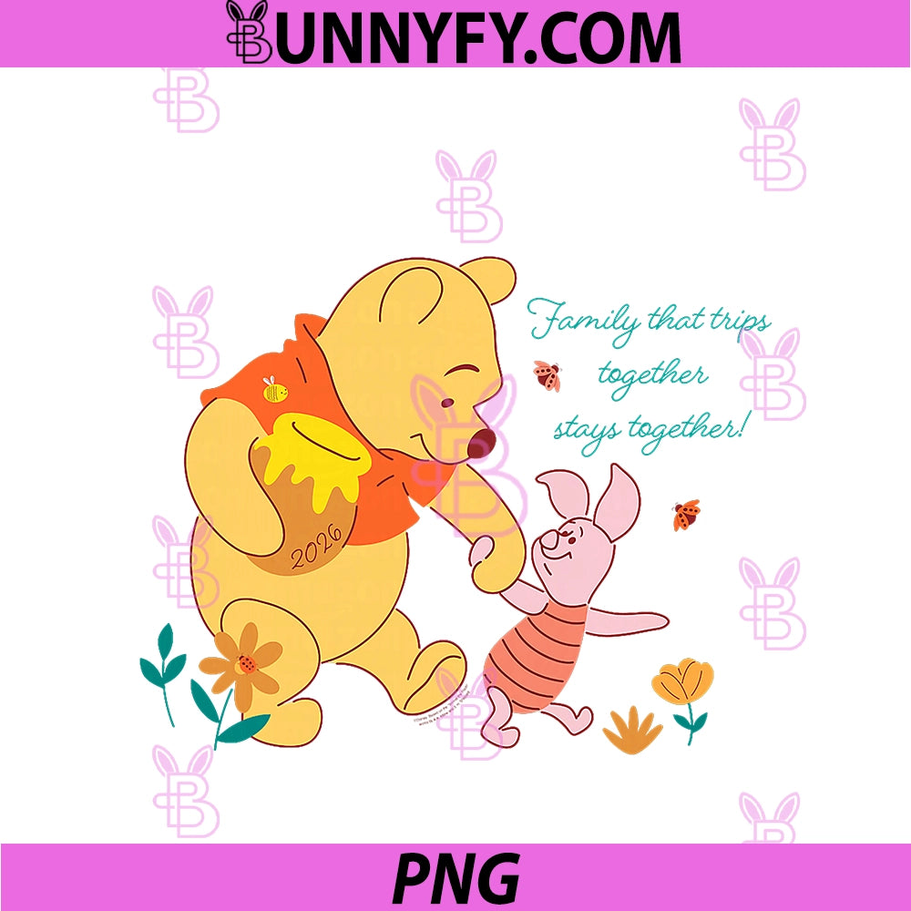 Disney Winnie The Pooh & Piglet PNG, Family Trip Vacation 2026 PNG