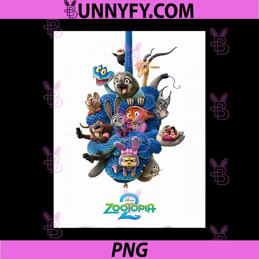 Disney Zootopia 2 PNG, Gary De'Snake Tangle Official Poster Art PNG