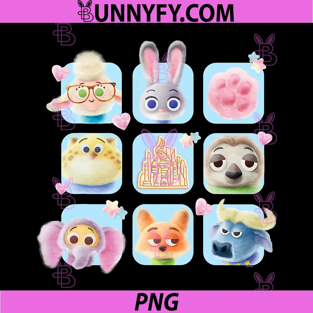 Disney Zootopia PNG, Cute Cotton Candy Friends PNG