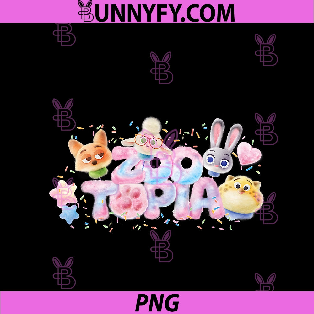 Disney Zootopia Cute PNG, Cotton Candy Friends Logo PNG