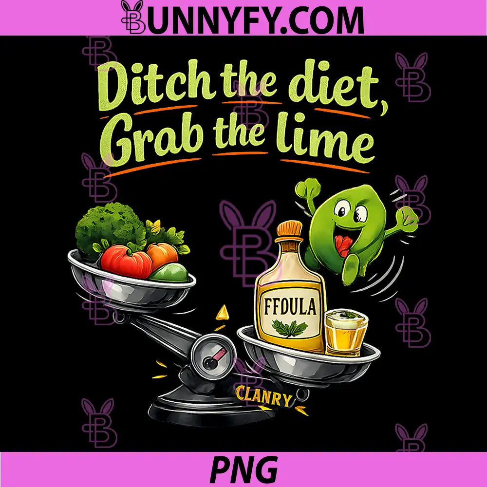 Ditch The Diet Grab The Lime PNG, Tequila Party Crew Joke PNG 