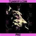Doberman Smoking Cigarette PNG, Grunge Vintage Meme 90s PNG