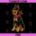 Doberman Tongue Out PNG, Retro Dog Art Paisley Bandana PNG