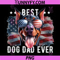 Dobermann Best Dog Dad Ever PNG, Fathers Day American Flag PNG