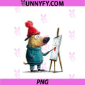 Dog Artist Painting Paw PNG, Print On Easel PNG