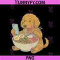 Dog Eating Ramen PNG, Funny Goldendoodle Meme PNG