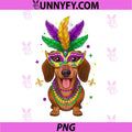 Dachshund Mardi Gras PNG, Carnival Jester Beads PNG
