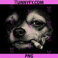 Dog Smoking Cigarette PNG, Funny Chihuahua Meme PNG