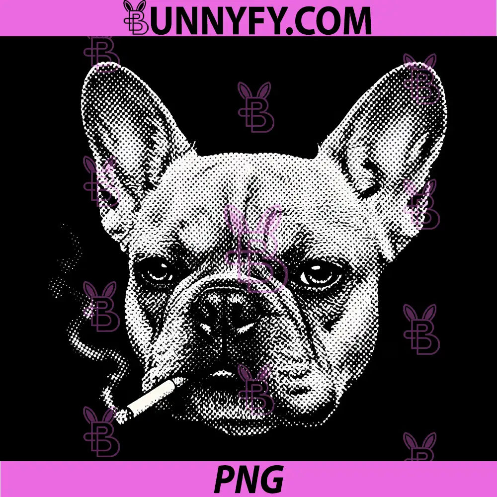 Dog Smoking PNG, French Bulldog Cigarette Frenchie Meme PNG