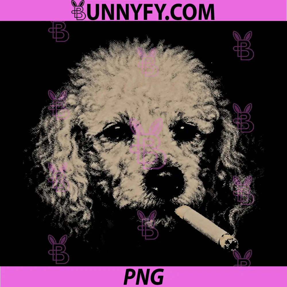 Dog Smoking PNG, Funny Poodle Smoking Dog Meme PNG