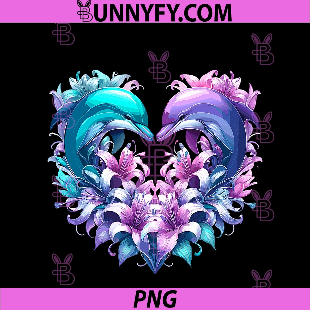 Dolphin Floral PNG, Ocean Animal PNG