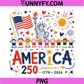 Doodle America 250 PNG, 1776 2026 Patriotic PNG