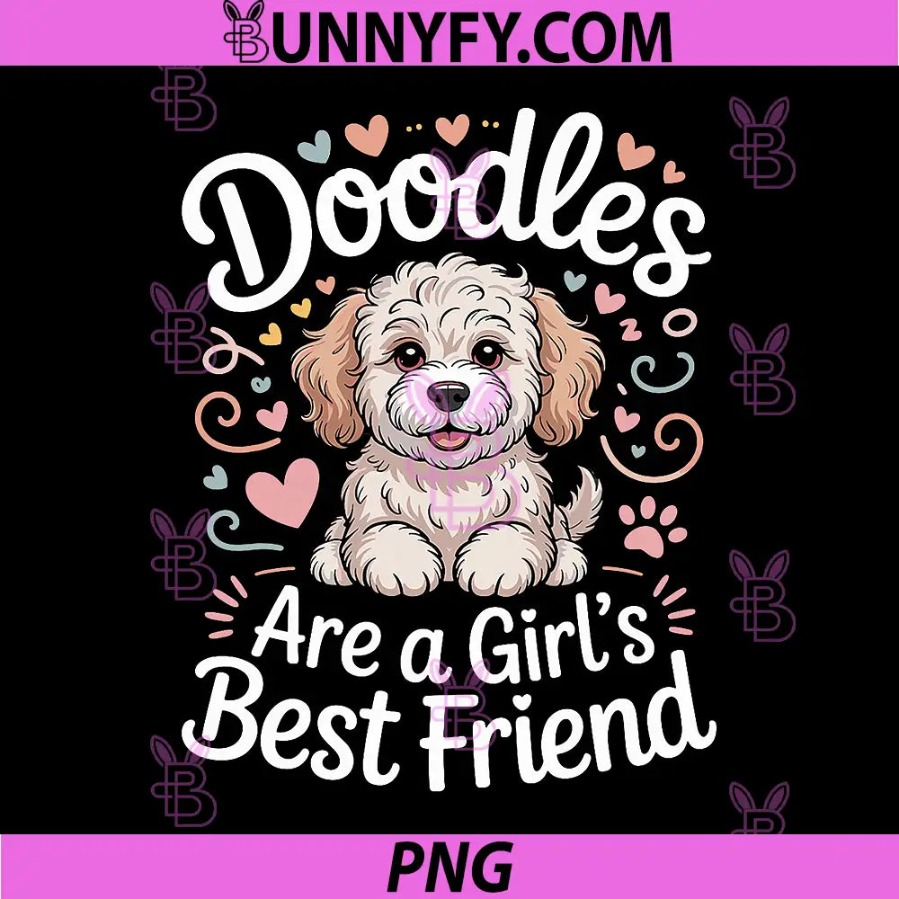 Doodles Are A Girl's Best Friend PNG, Golden Labradoodle Doodle PNG